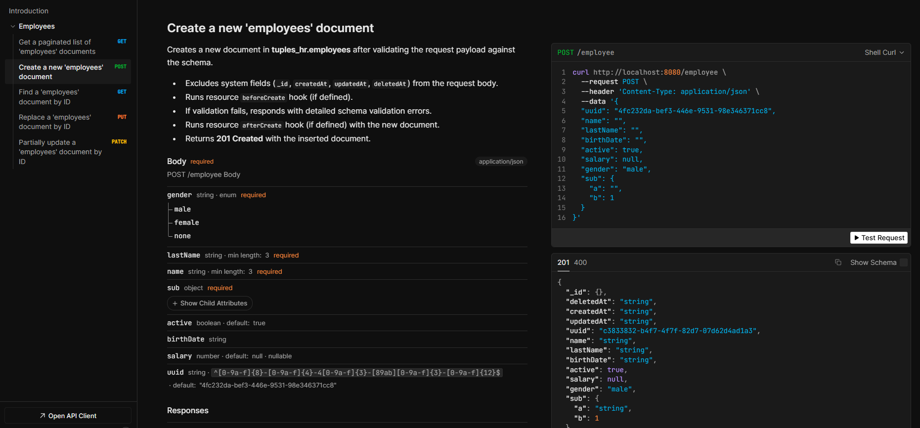 Example resource documentation